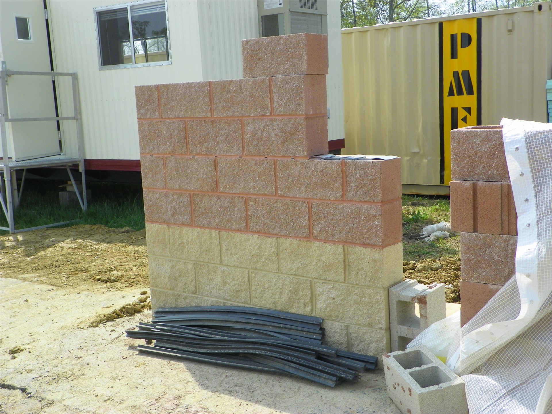 Sample brick wall that will be used for concession/locker room buildings