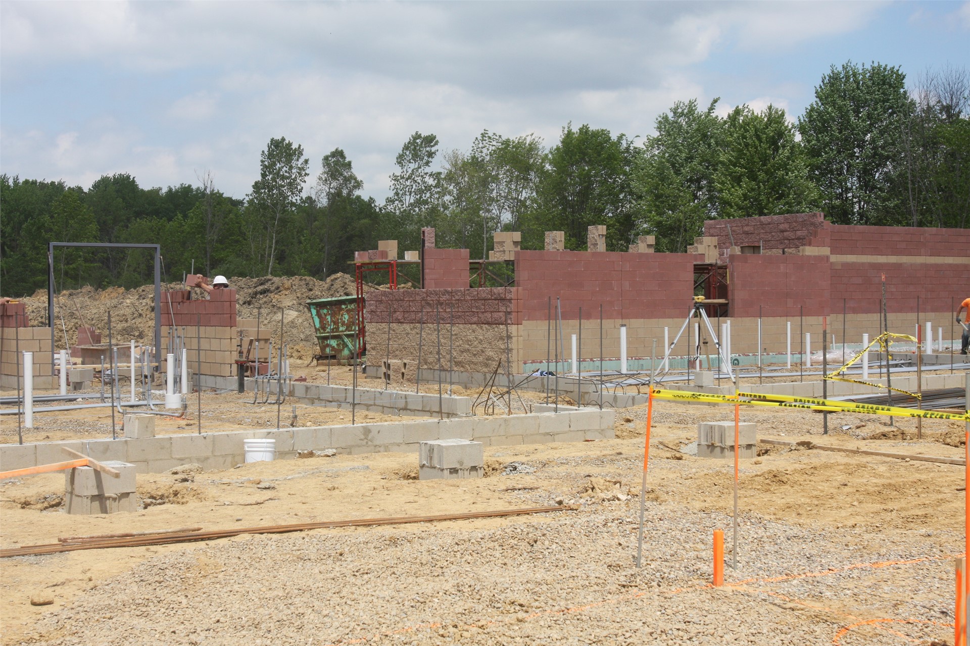 Concession area (left) and locker room/restroom area (right)—East side of building