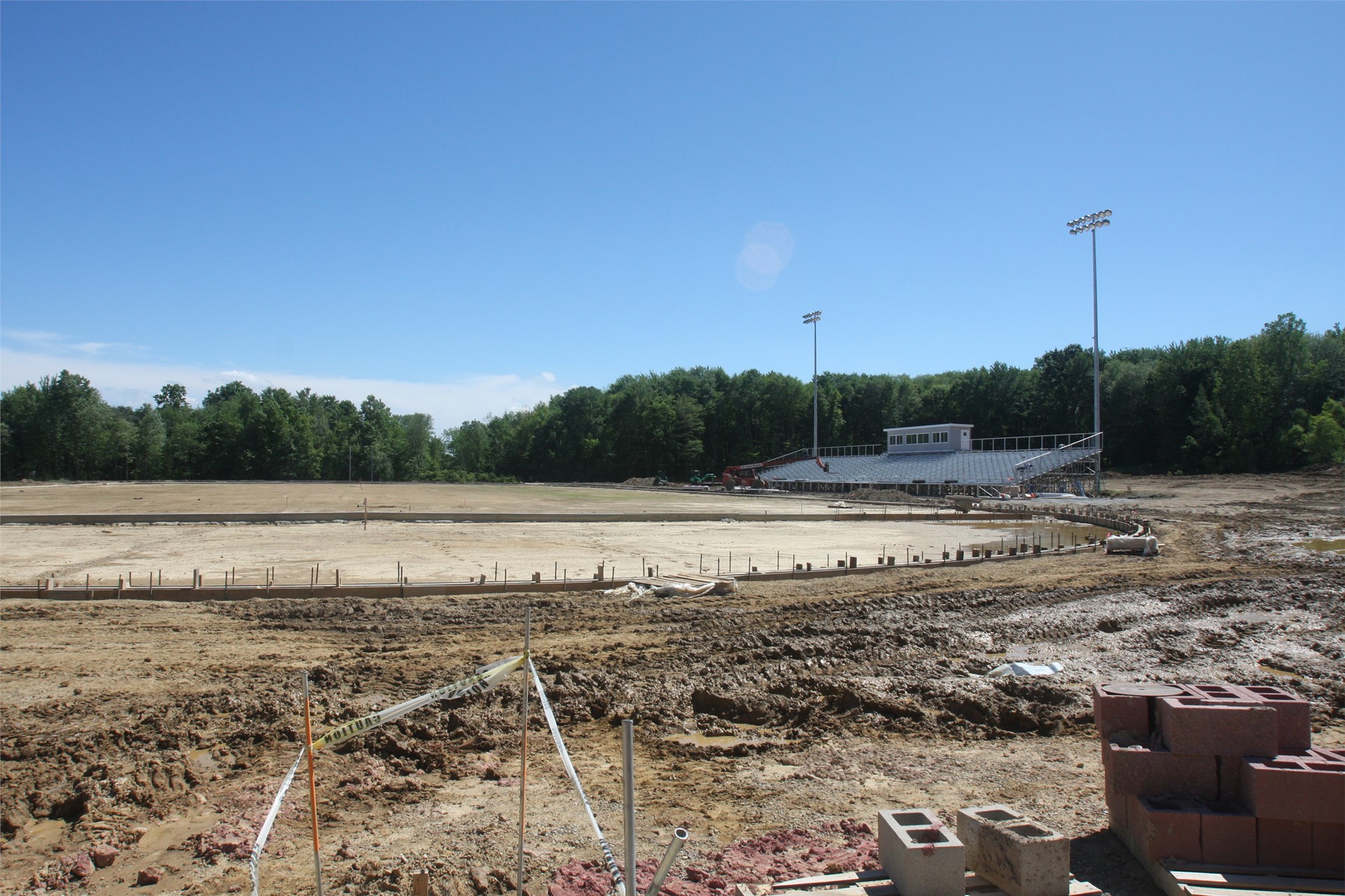 View of home side from flagpole area in front of concession stand