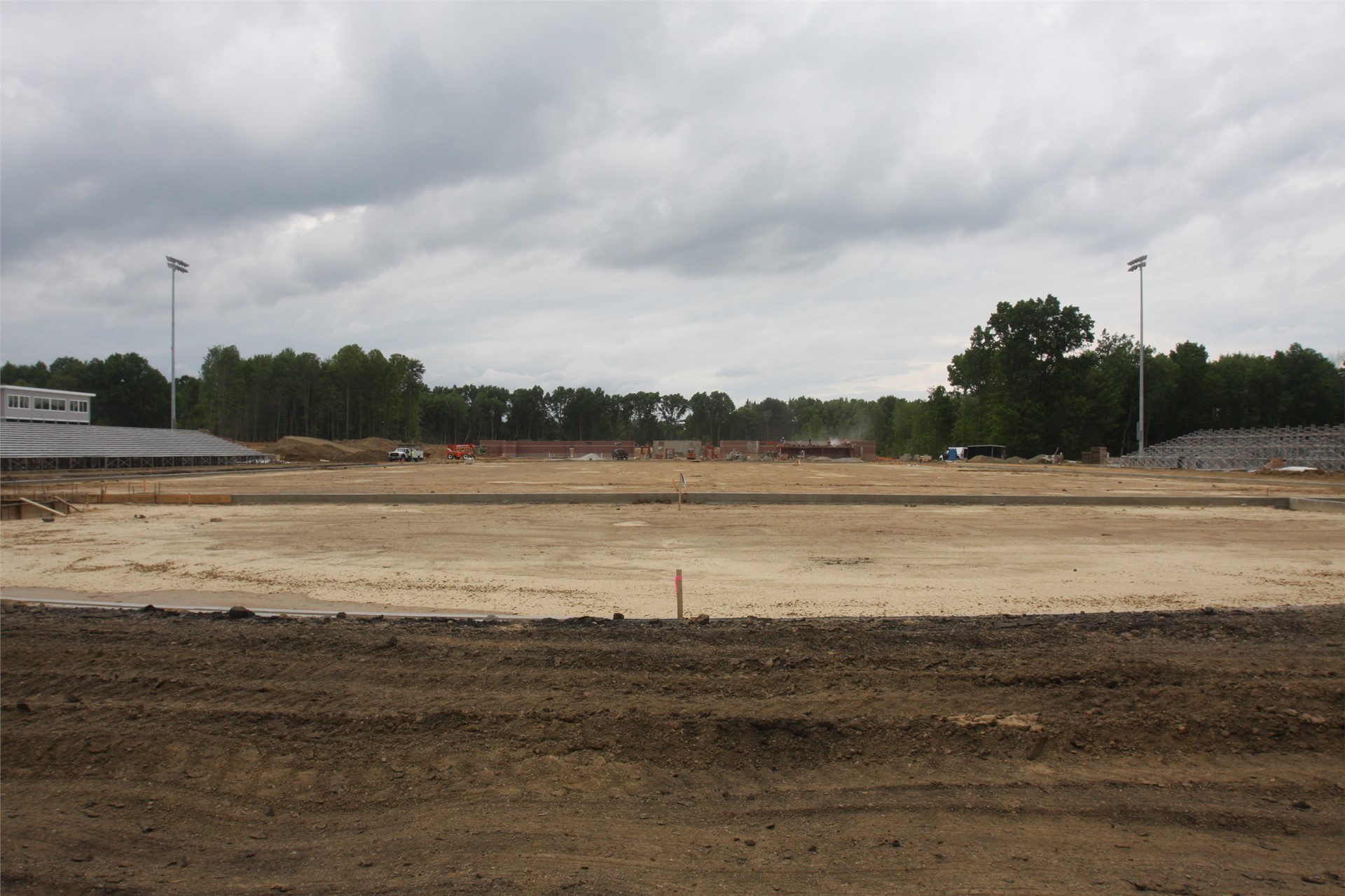 View of D area and field from the south end of track (in front of score board)