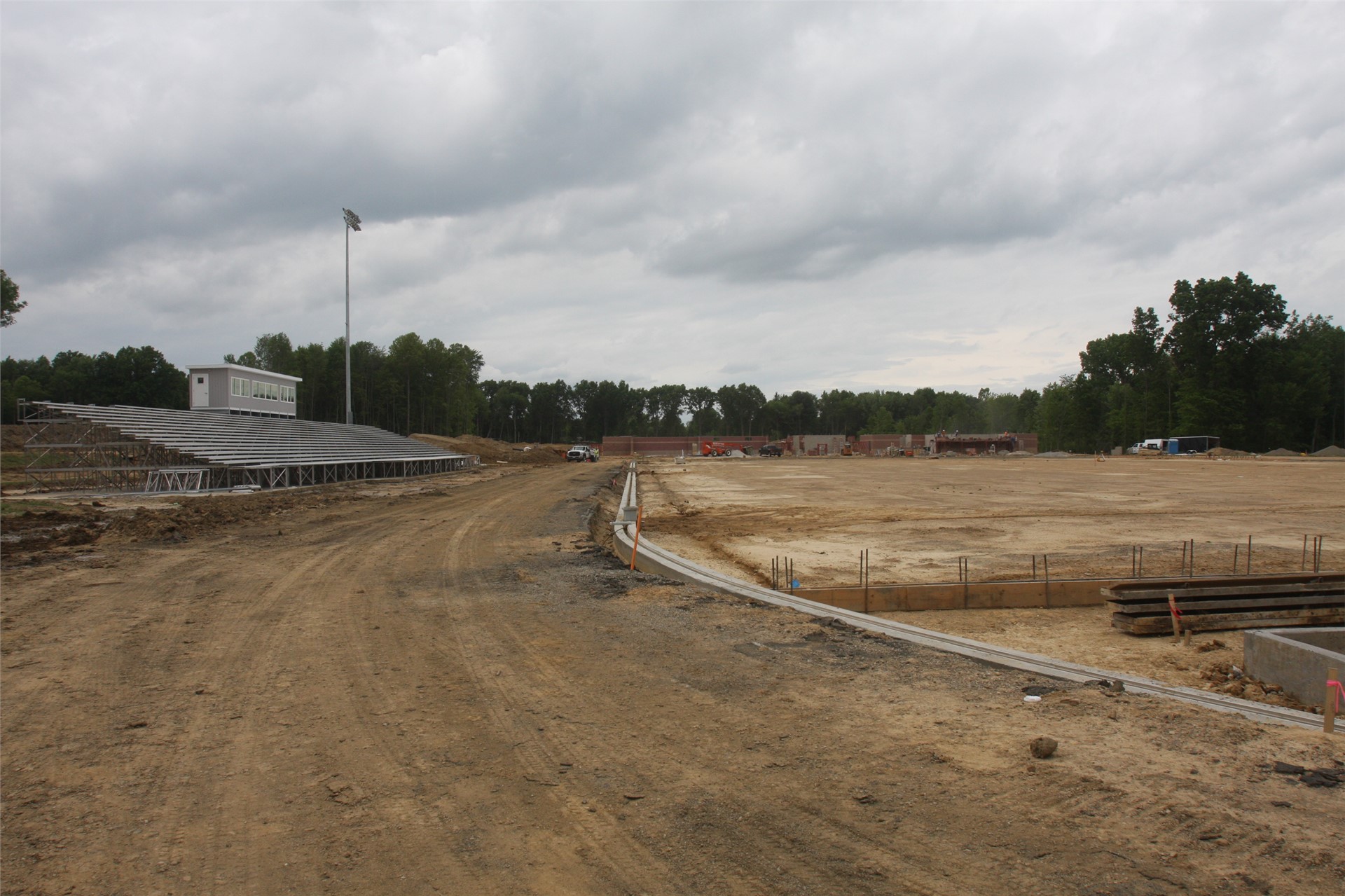 Home stands being constructed/view of home sideline