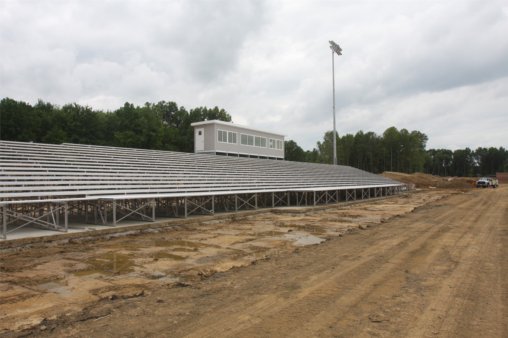 Home stands being constructed
