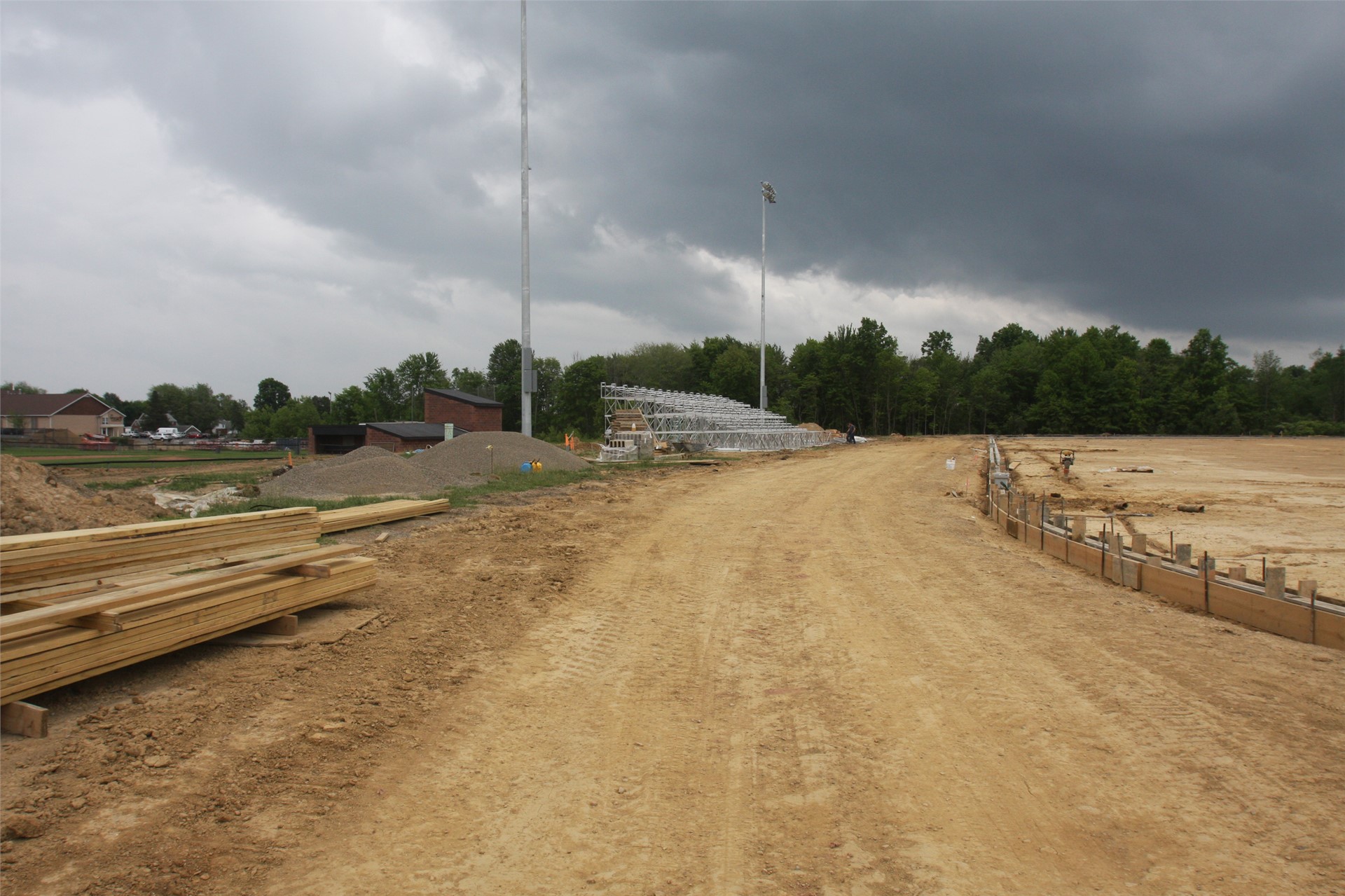 View of visitor stands from northeast corner of track