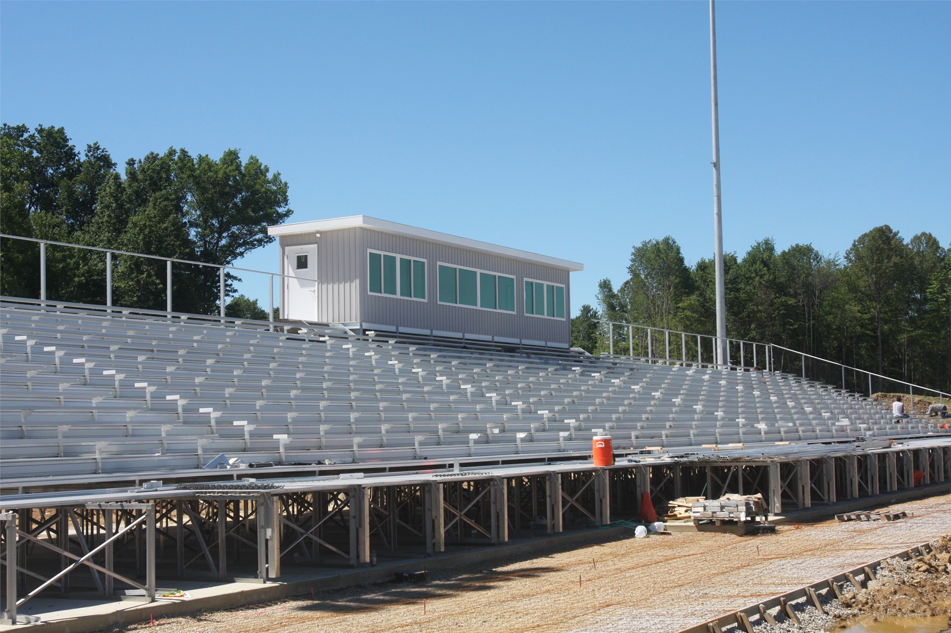 Press box and home stands