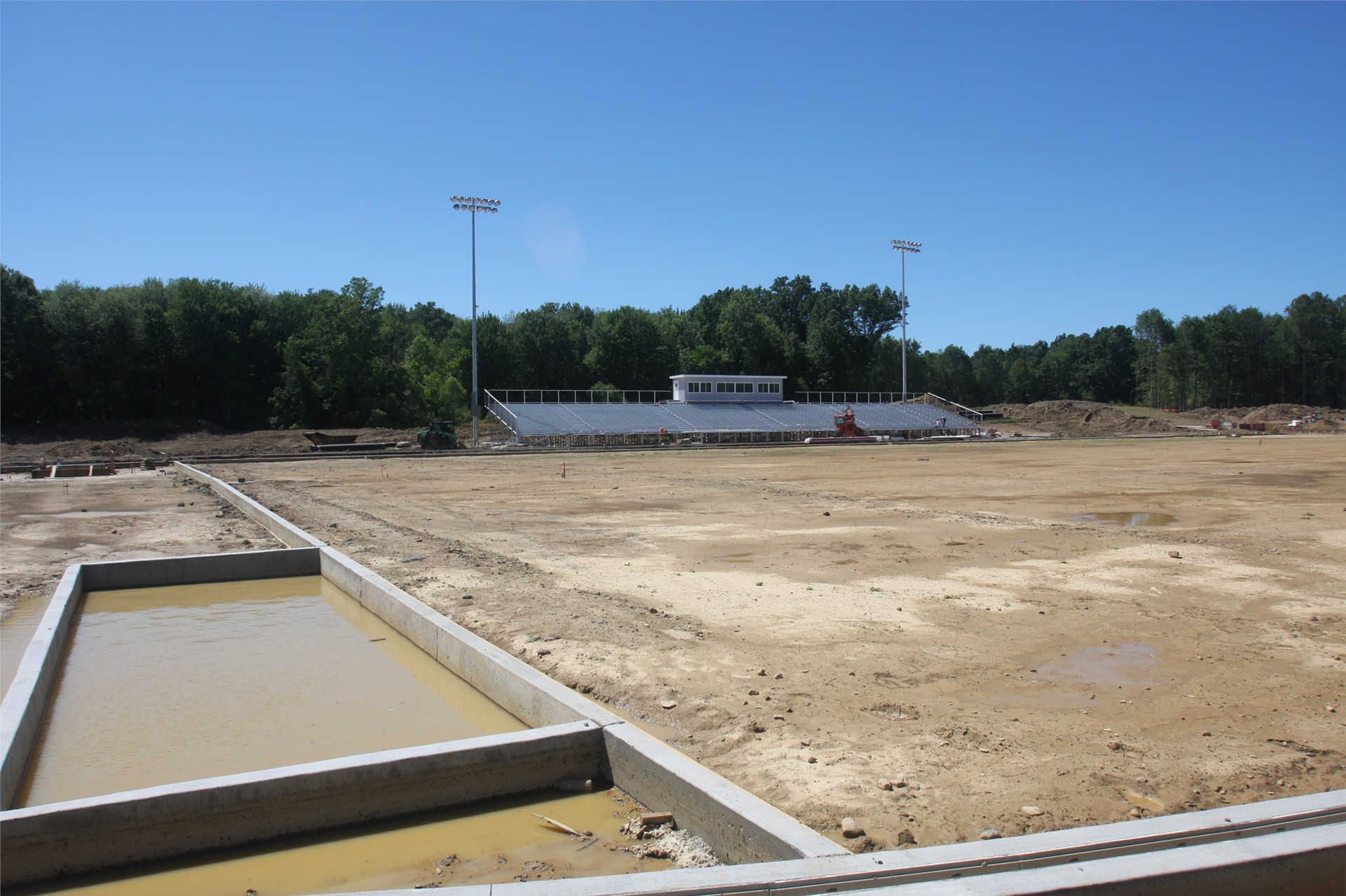 D area (long jump pit) and field from the southeast corner of track