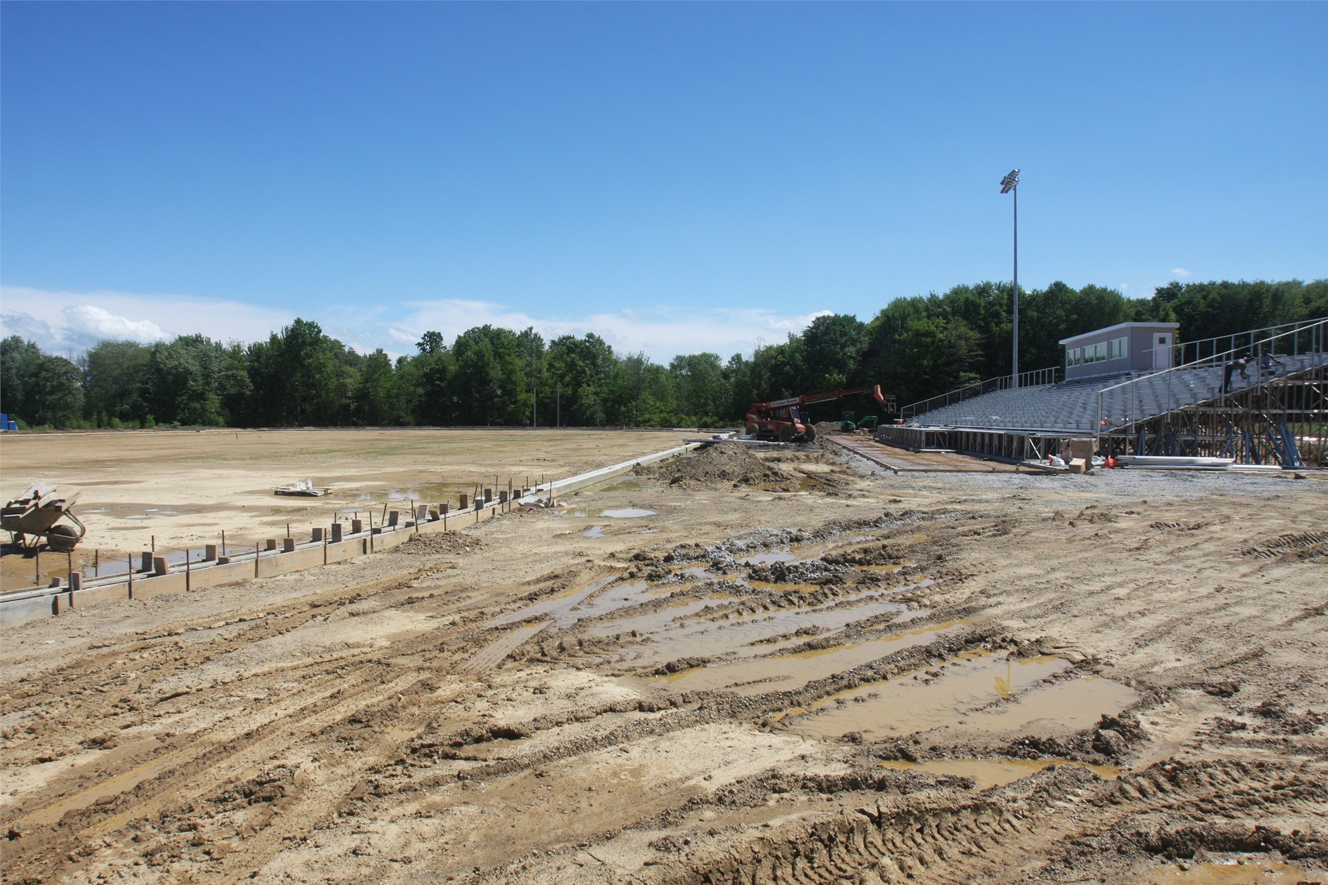 View of home field/home stands from northwest corner of track