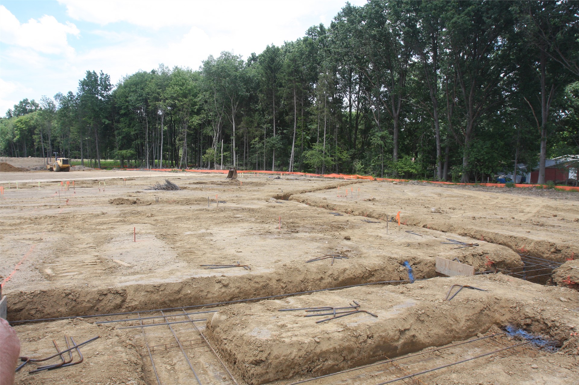Footer trenches on the west side of the academic wing