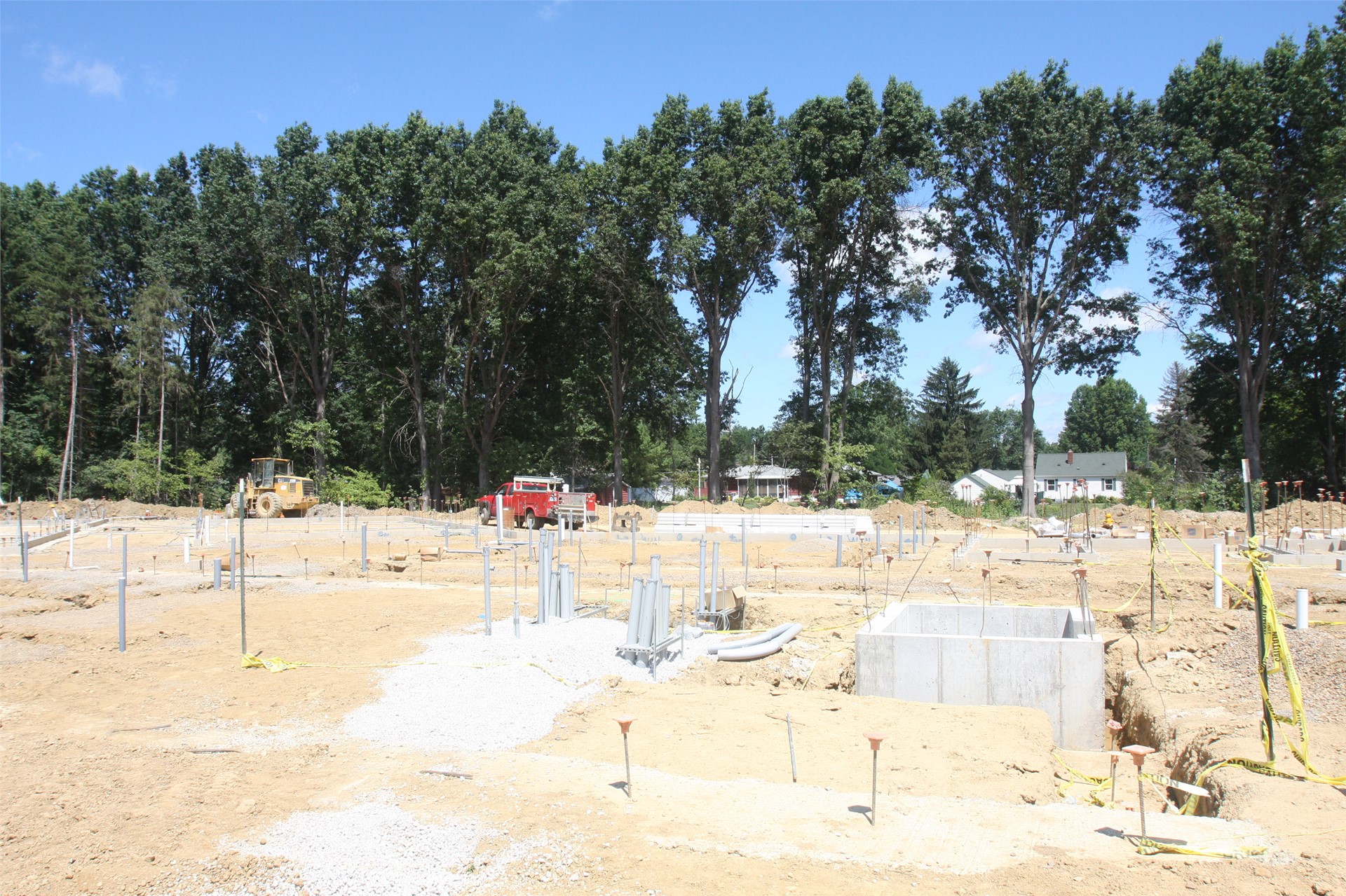 The elevator pit and classroom footers in the center of the academics wing