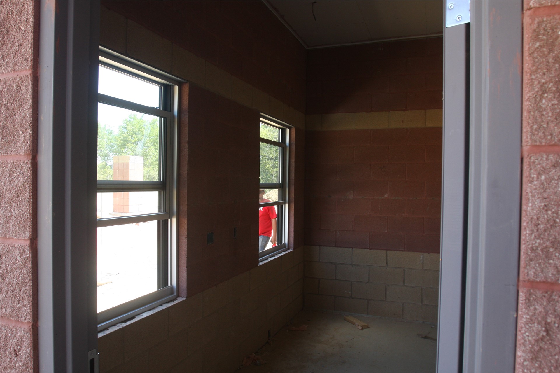 Windows have been installed in the ticket booth