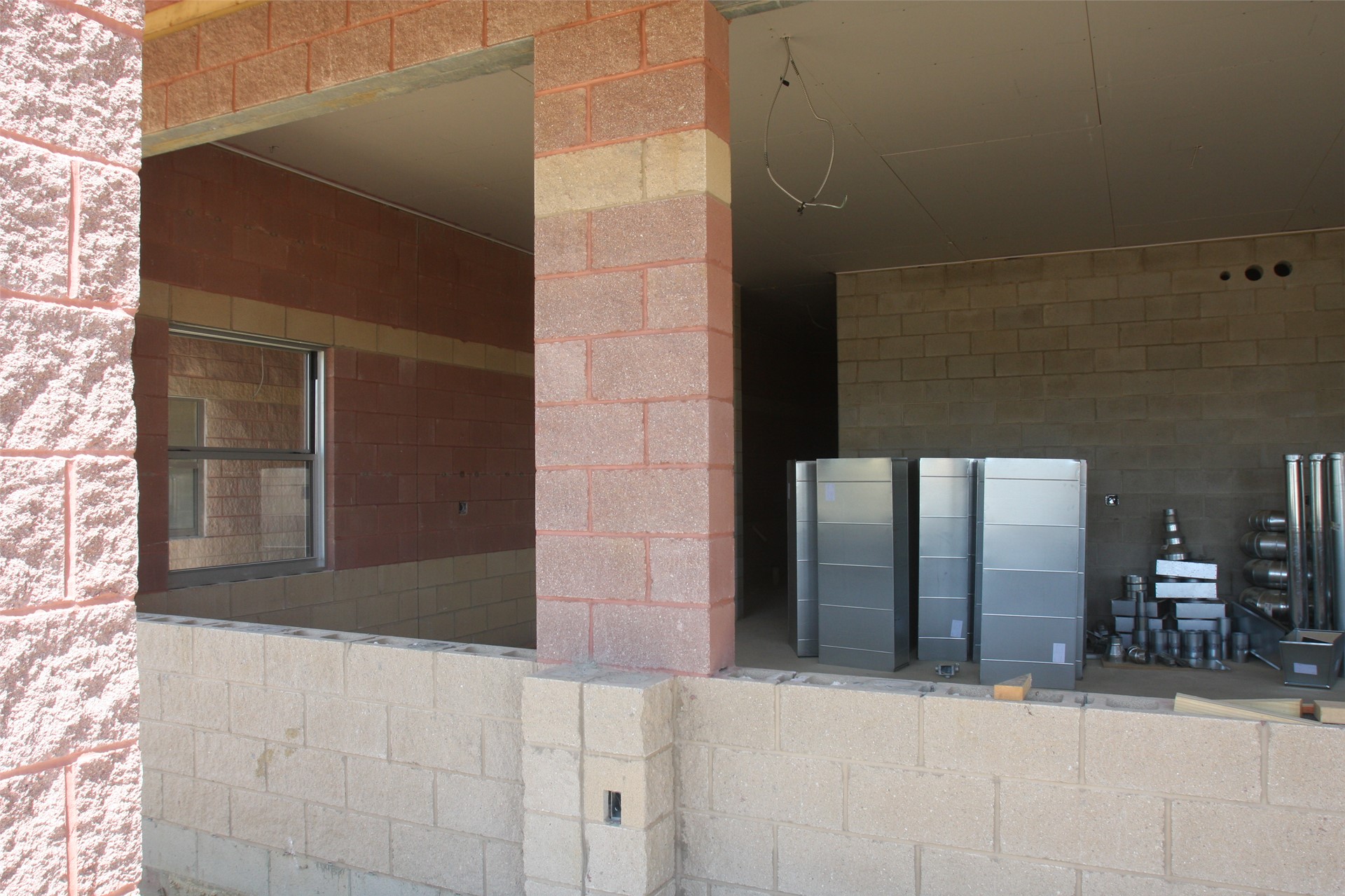 The west window of the concession stand