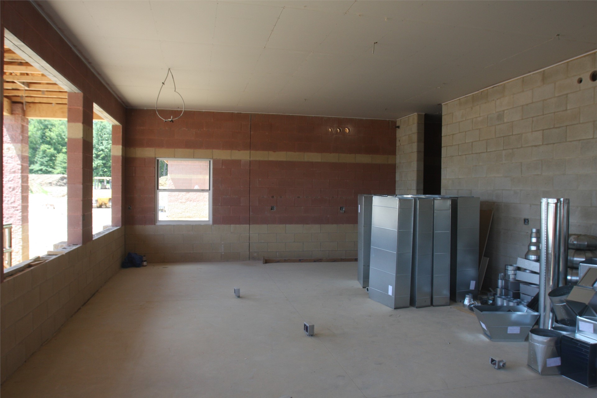 The concession stand awaits installation of venting and utilities
