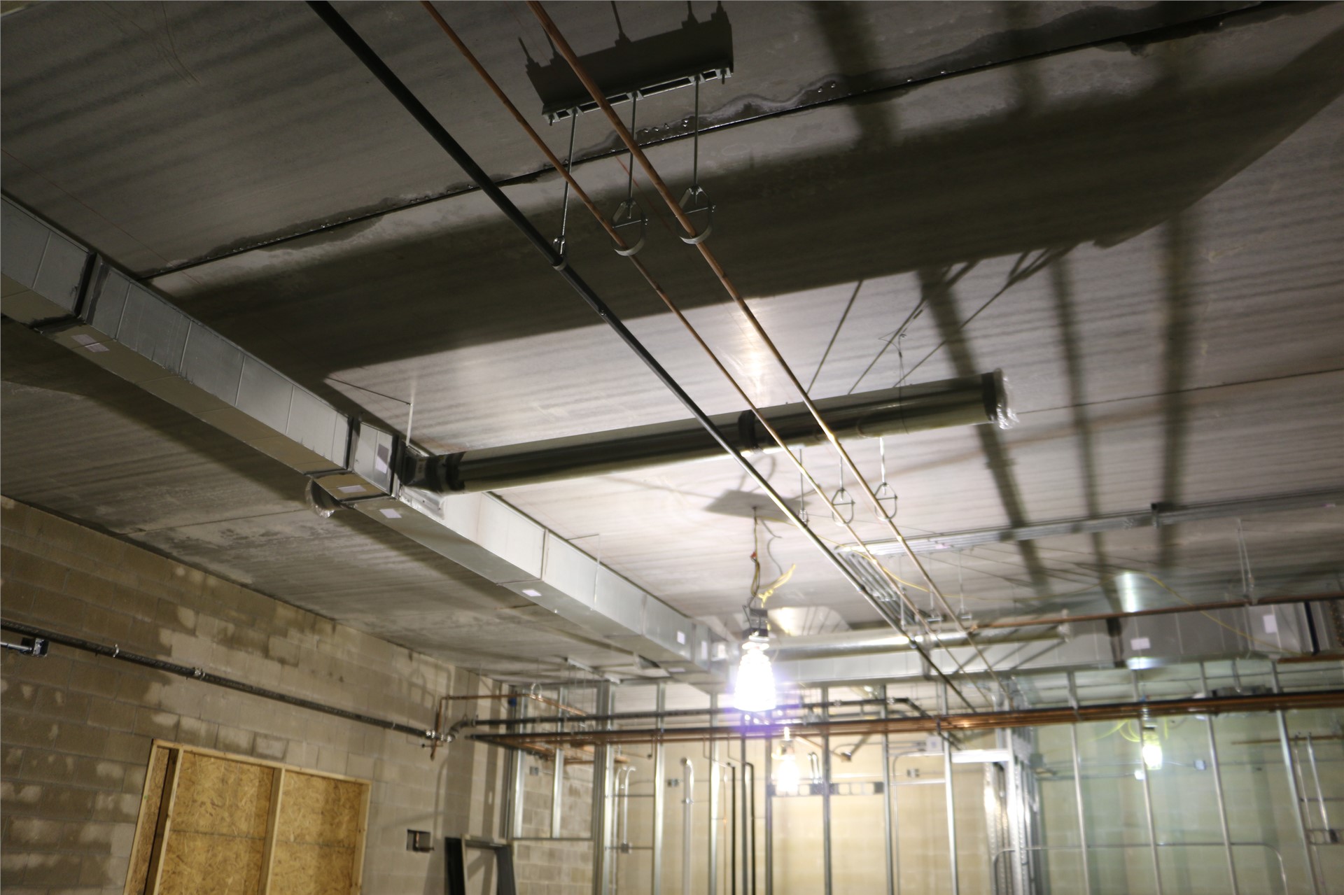 HVAC and plumbing in place